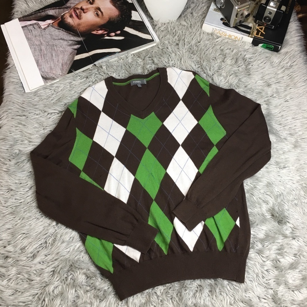 Fossil Argyle Sweater
